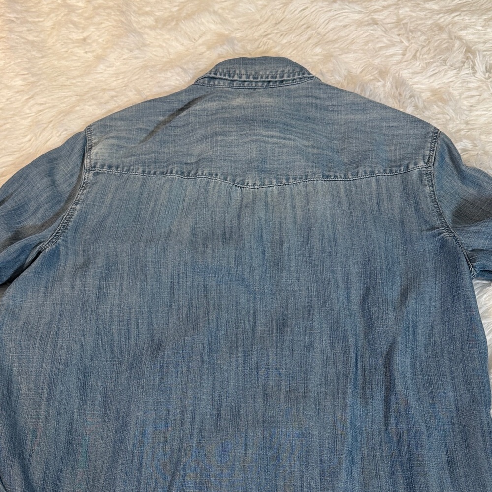 American Eagle Outfitters Light Blue Boyfriend Fit Shirt - Picture 6 of 8